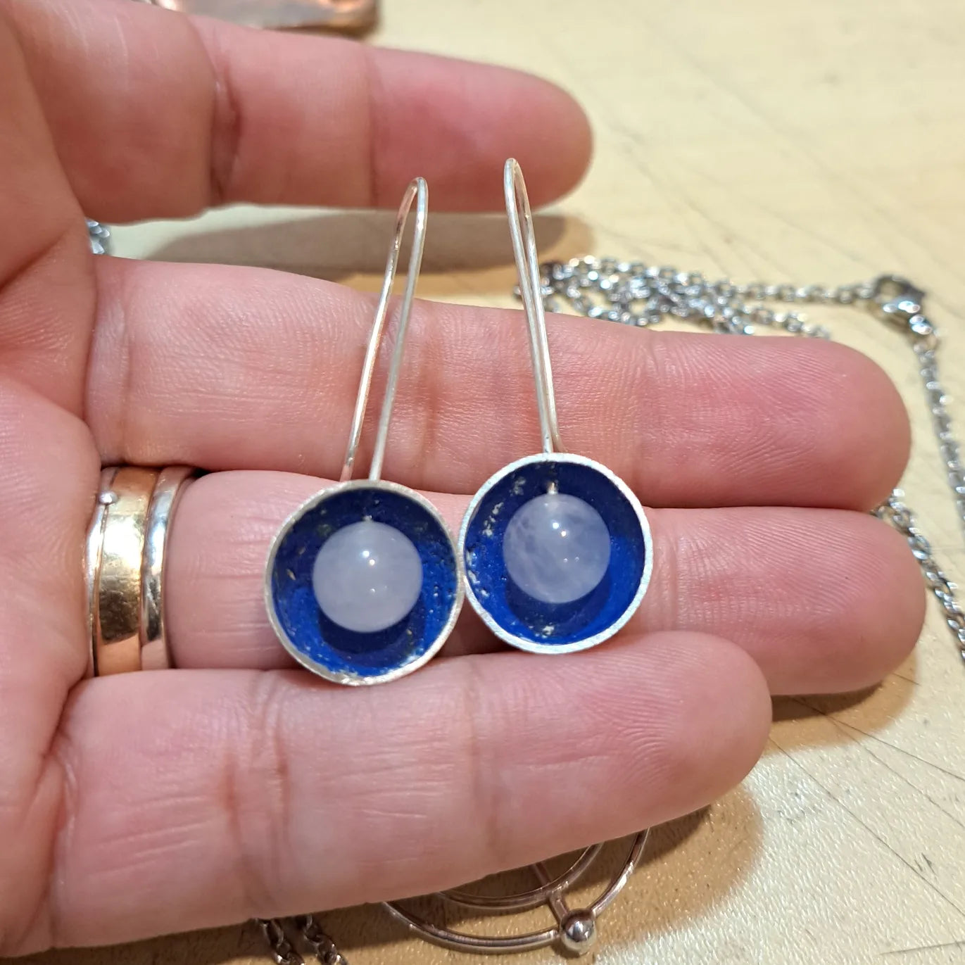 Rose quartz earrings