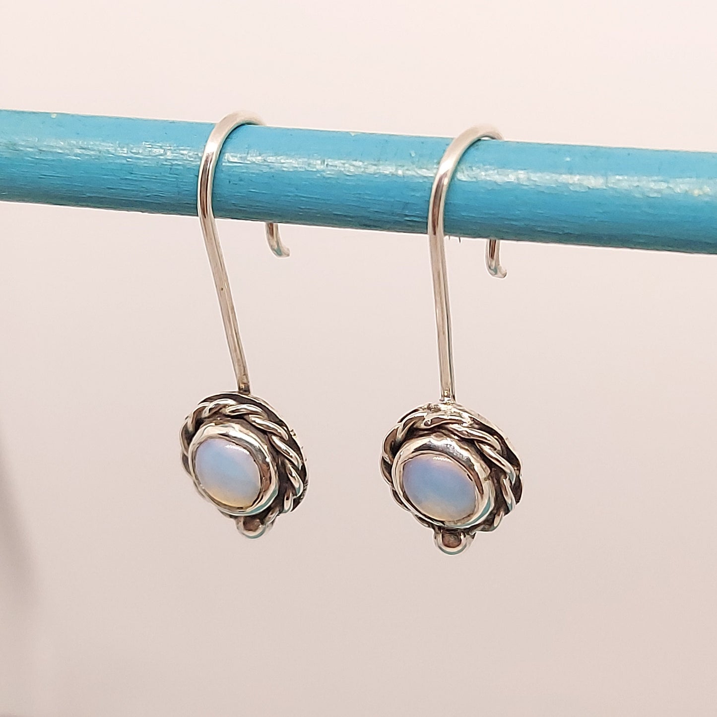 Sea Opal silver hook earrings