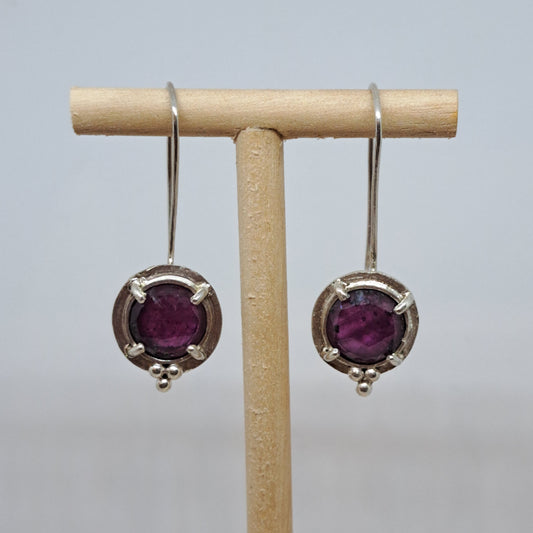 Natural ruby dangle earrings