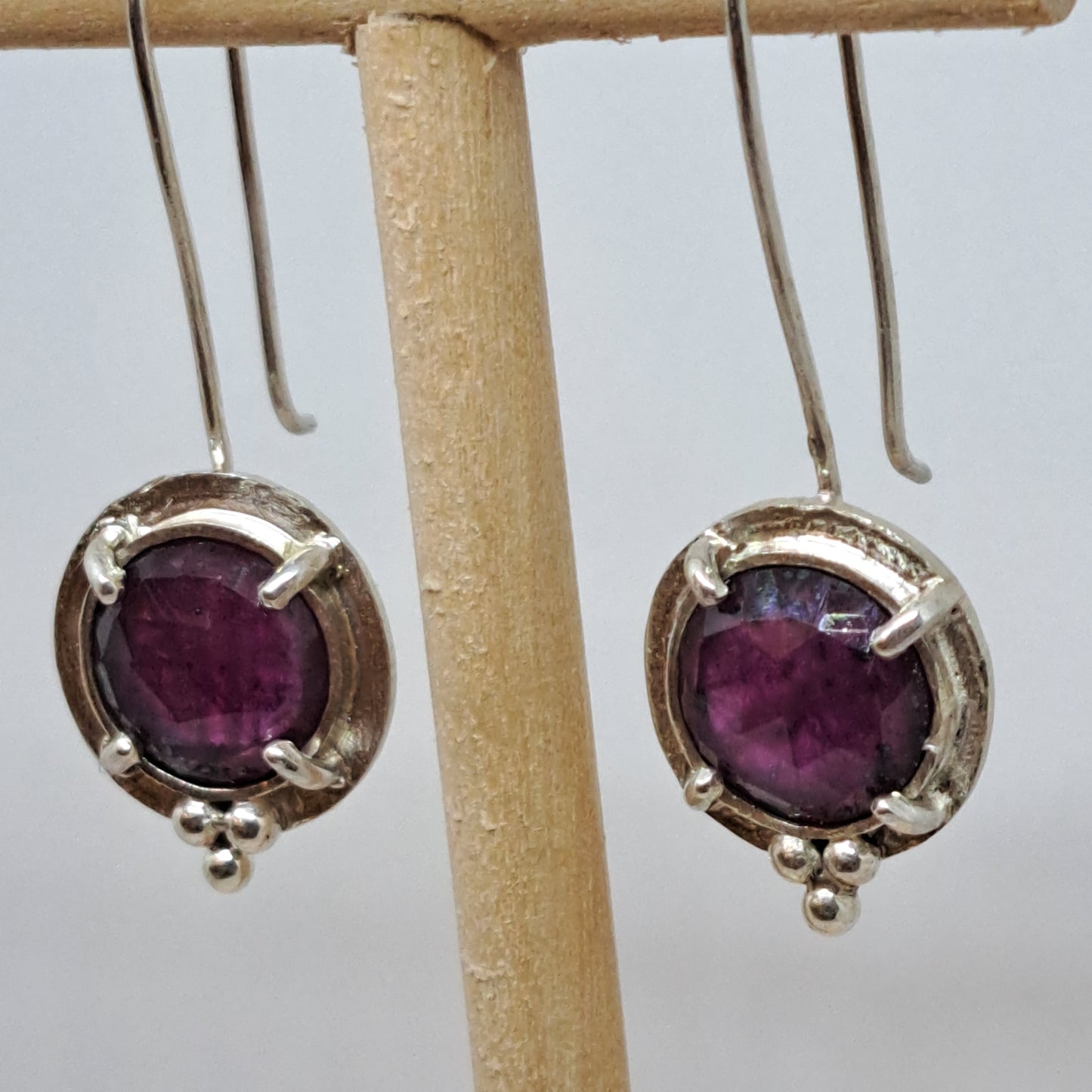 Natural ruby dangle earrings