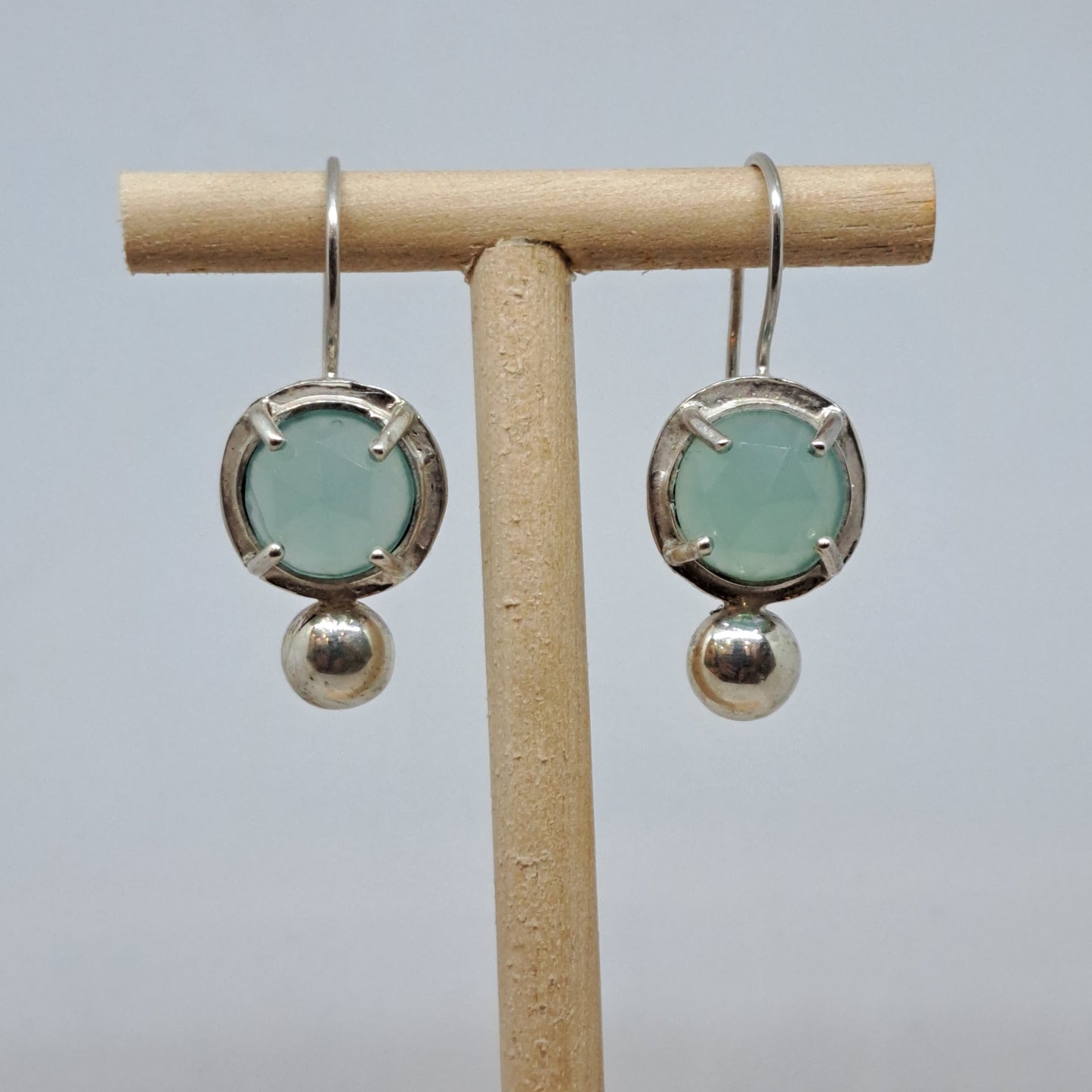 Aqua chalcedony earrings