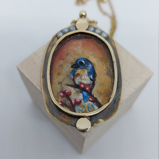 Blue bird pendant