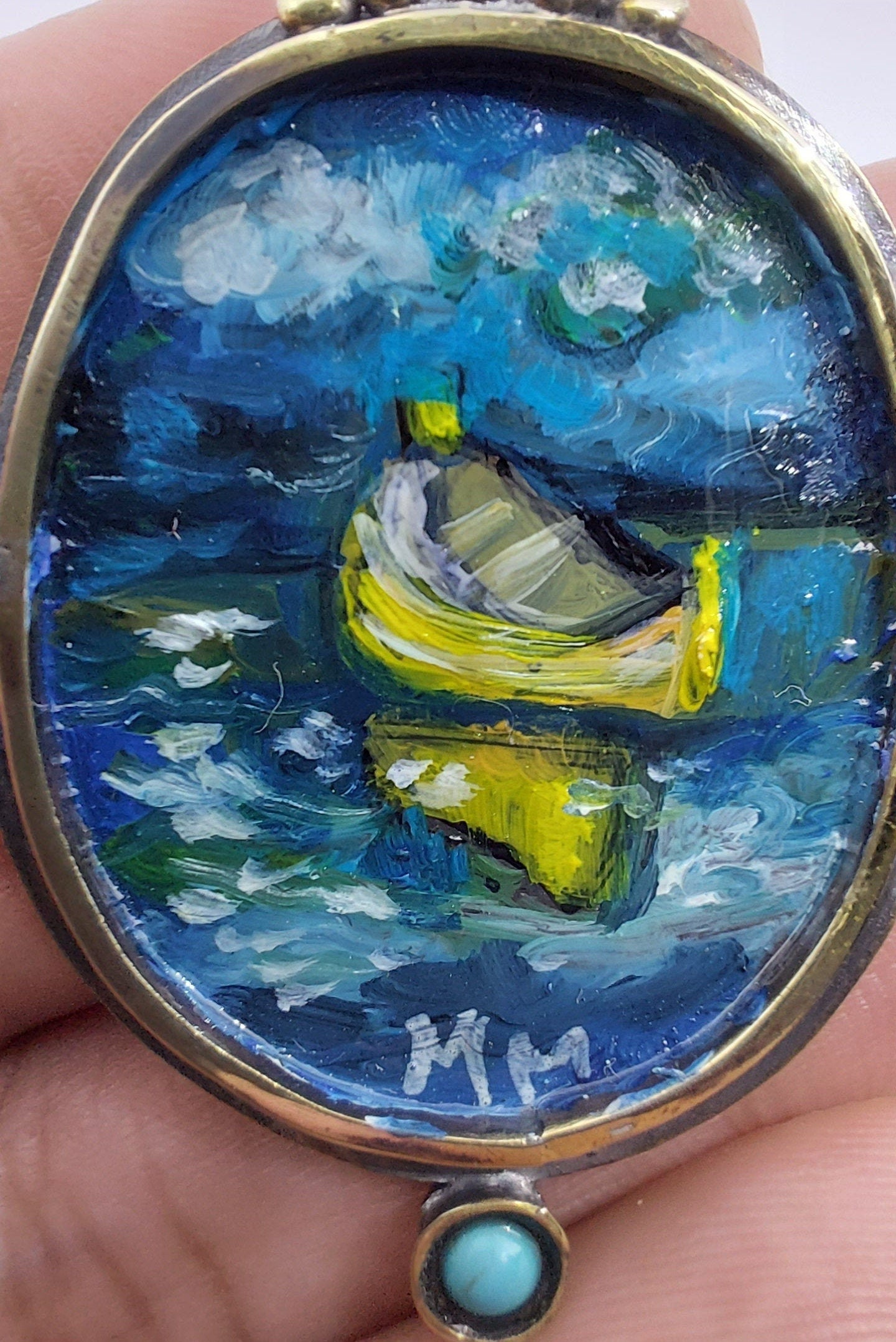 Yellow boat pendant