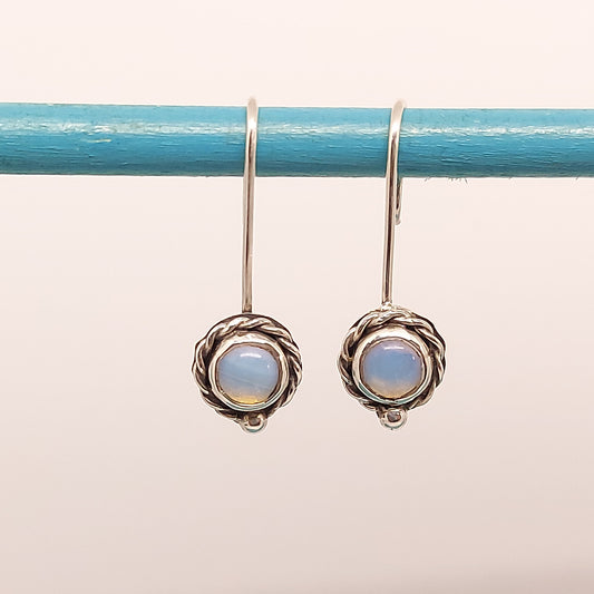 Sea Opal silver hook earrings
